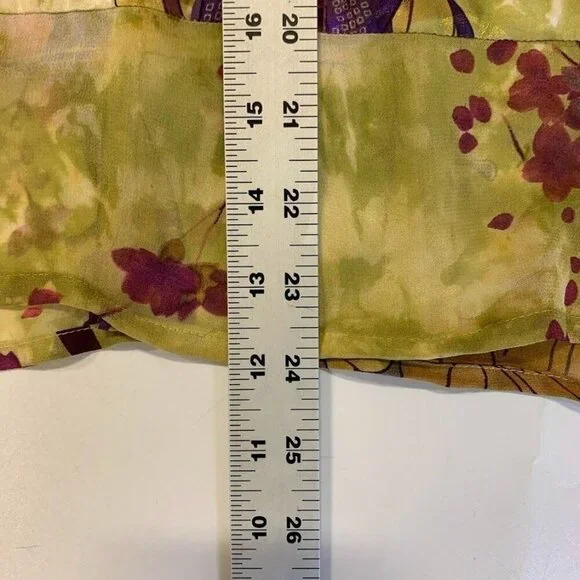 Citron Santa Monica Women's‎ 100% Silk Cherry Blossom Half Sleeve Button Up SZ S - Picture 11 of 11